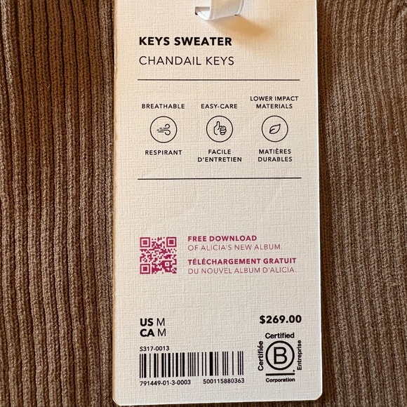 ✨NWT✨ ATHLETA x Alicia Keys 'Keys' Sweater Sz M - Picture 5 of 8